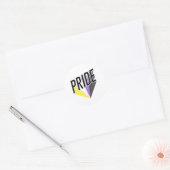 Sticker Rond Fierté non binaire éclatée (Enveloppe)