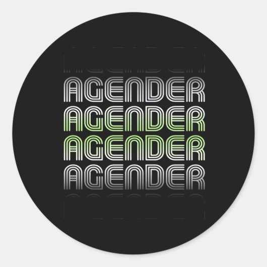 Sticker Rond Fierté Rétro Agender (Devant)