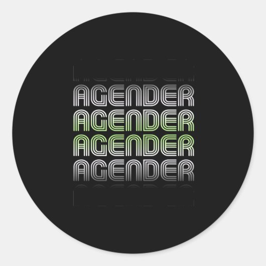 Sticker Rond Fierté Rétro Agender (Devant)