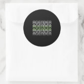 Sticker Rond Fierté Rétro Agender (Sac)