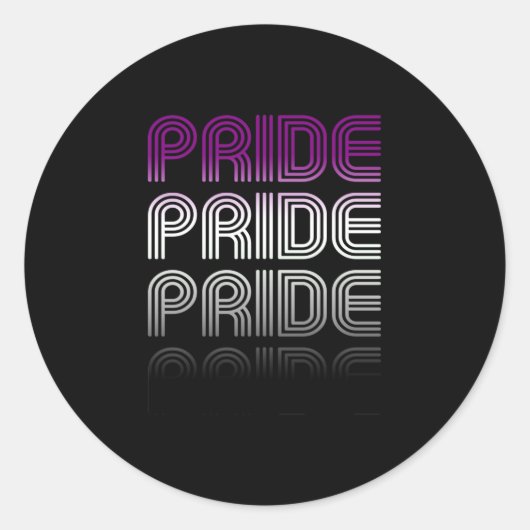 Sticker Rond Fierté Rétro Asexuée (Devant)