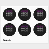 Sticker Rond Fierté Rétro Asexuée (Feuille)