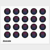 Sticker Rond Fierté Rétro Bisexuelle (Feuille)
