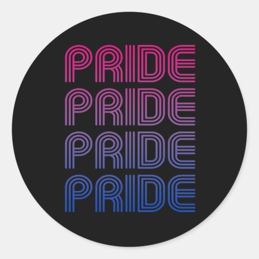 Sticker Rond Fierté Rétro Bisexuelle (Devant)