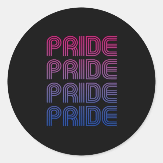 Sticker Rond Fierté Rétro Bisexuelle (Devant)