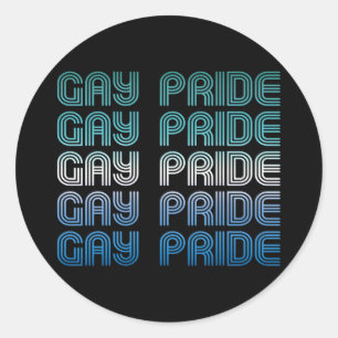 Sticker Rond Fierté Rétro Gay Masculin