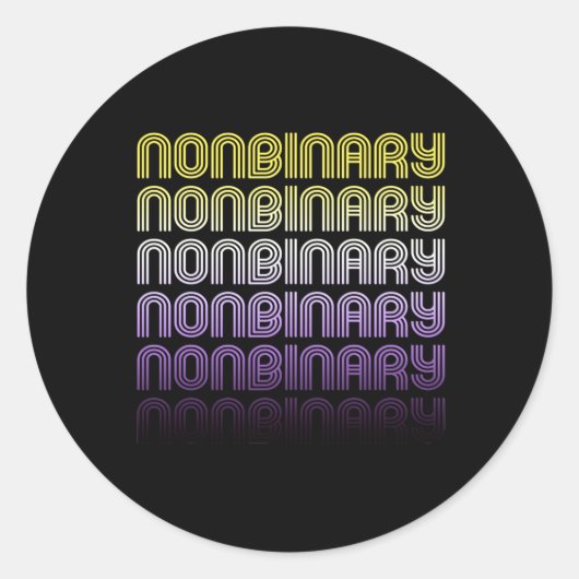 Sticker Rond Fierté Rétro Non Binaire (Devant)