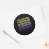 Sticker Rond Fierté Rétro Non Binaire (Enveloppe)