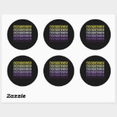 Sticker Rond Fierté Rétro Non Binaire (Feuille)