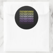 Sticker Rond Fierté Rétro Non Binaire (Sac)