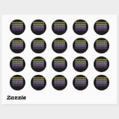 Sticker Rond Fierté Rétro Non Binaire (Feuille)