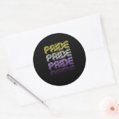 Sticker Rond Fierté Rétro Non Binaire (Enveloppe)