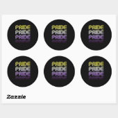Sticker Rond Fierté Rétro Non Binaire (Feuille)