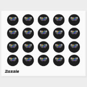 Sticker Rond Fierté - Squelette Mains Tenant Coeur Classique (Feuille)