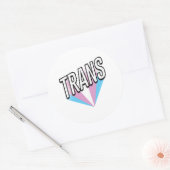 Sticker Rond Fierté Trans éclate Trans (Enveloppe)
