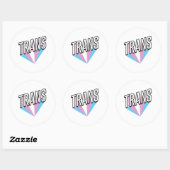Sticker Rond Fierté Trans éclate Trans (Feuille)
