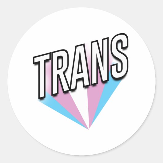 Sticker Rond Fierté Trans éclatée Trans (Devant)