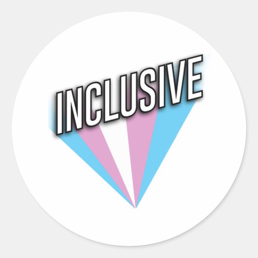 Sticker Rond Fierté Trans - Inclusif (Devant)