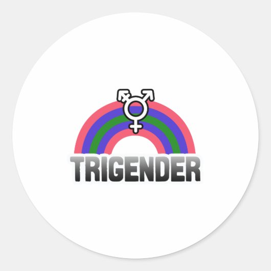 Sticker Rond Fierté trigender (Devant)