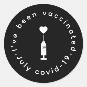 Sticker Rond Fierté vaccinée Design Moderne du Cœur
