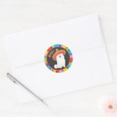 Sticker Rond Fiesta American Eskimo Chien (Enveloppe)