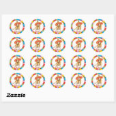 Sticker Rond Fiesta Basset (Feuille)