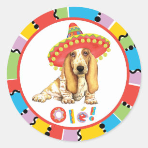 Sticker Rond Fiesta Basset