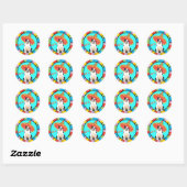 Sticker Rond Fiesta Boston Terrier (Feuille)