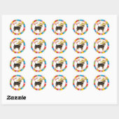 Sticker Rond Fiesta Brussels Griffon (Feuille)
