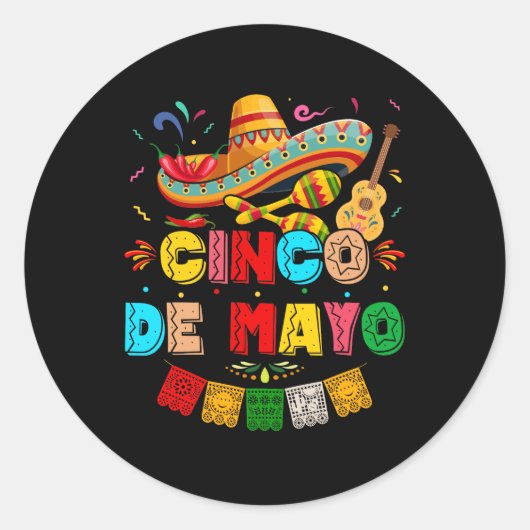 Sticker Rond Fiesta Cinco de Mayo (Devant)