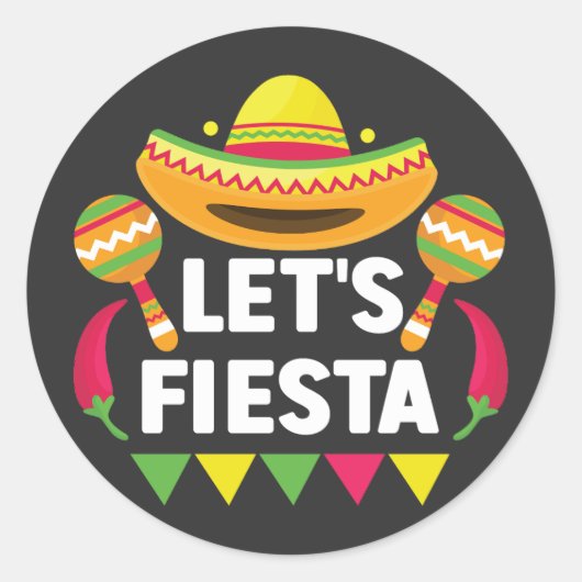 Sticker Rond Fiesta Cinco De Mayo, d'inspiration mexicaine (Devant)