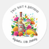 Sticker Rond Fiesta "Taco ’Bout a Birthday" (Devant)