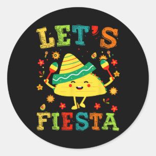 Sticker Rond Fiesta Taco Cinco De Mayo Garçons Hommes Enfants M