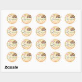 Sticker Rond Fiesta Tacos Tequila Baby shower Merci (Feuille)