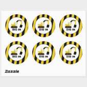 Sticker Rond Fiesta temática Construcción y excavadoras (Feuille)