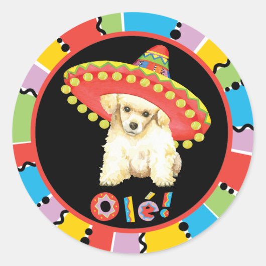 Sticker Rond Fiesta Toy Poodle (Devant)