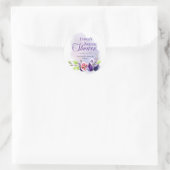 Sticker Rond Figes Boho pourpre | Fête des mariées florale de P (Sac)