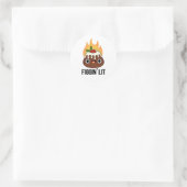Sticker Rond Figgin Lit Funny Figgy Pudding Pun (Sac)