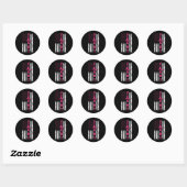 Sticker Rond Fight Breast Cancer American (Feuille)