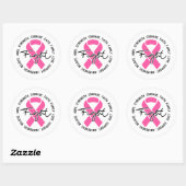 Sticker Rond Fight Breast Cancer Awareness (Feuille)