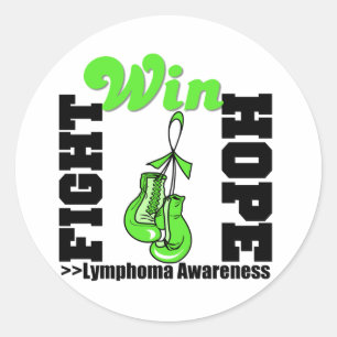 Sticker Rond Fight Hope Win - Lymphoma