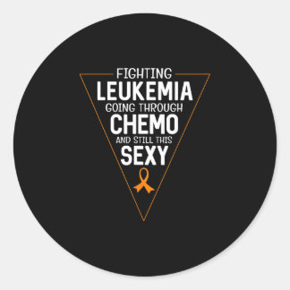 Sticker Rond Fighting leukemia going through chemo and this