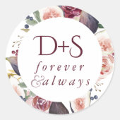 Sticker Rond Figues florissantes | Moody Monogram Enveloppe Sce (Devant)