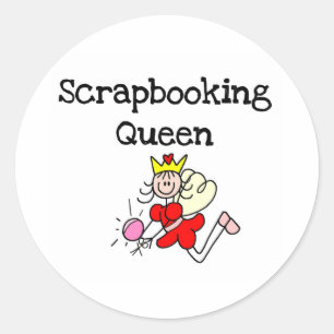 Sticker Rond Figure à bâtons, écran Queen
