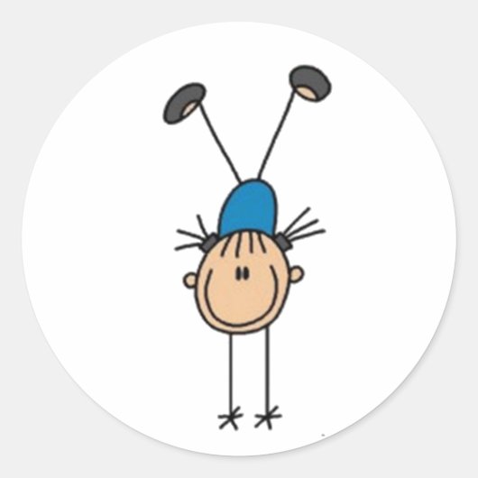 Sticker Rond Figure de bâton de gymnastique (Devant)