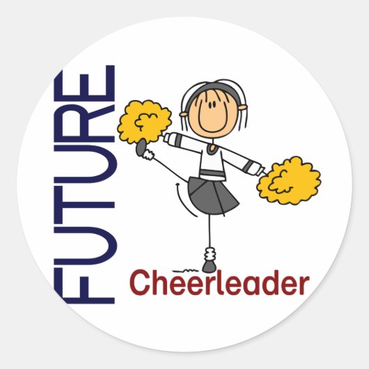 Sticker Rond Figure de bâton de Pom-pom girl future (Devant)
