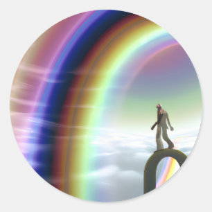 Sticker Rond Figure de mystère au Stargate interdimensionnel