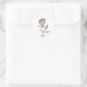 Sticker Rond Figure du bâton infirmière (Sac)