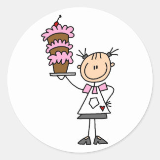 Sticker Rond Figure féminine Baker Tshirts et cadeaux