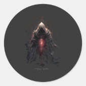 Sticker Rond Figure Occulte Art Sombre (Devant)